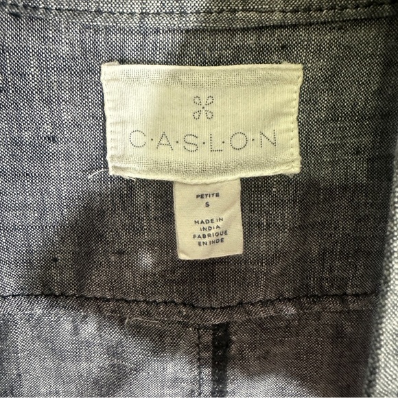 Caslon Women’s Cinch Waist Linen Utility Jacket Heather Black Small Petite - Picture 6 of 10